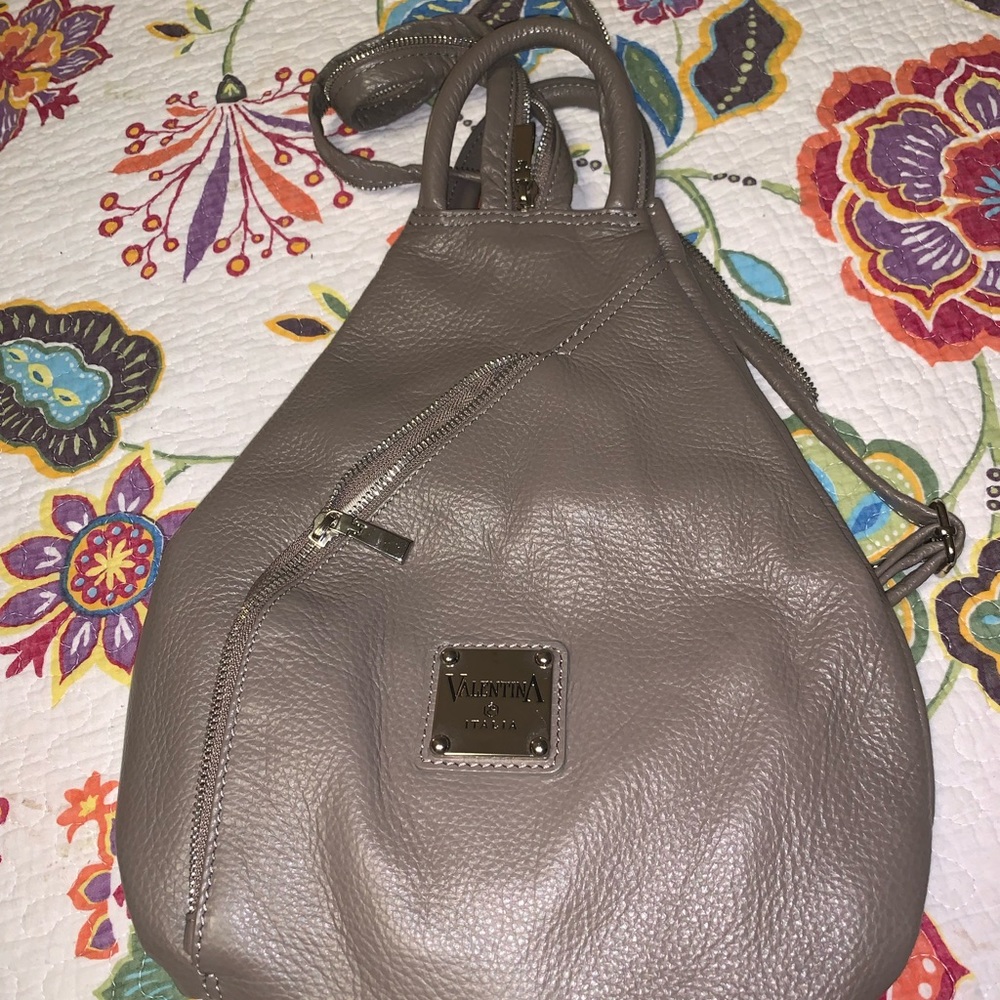 Like new Valentina Italia backpack purse. Gray